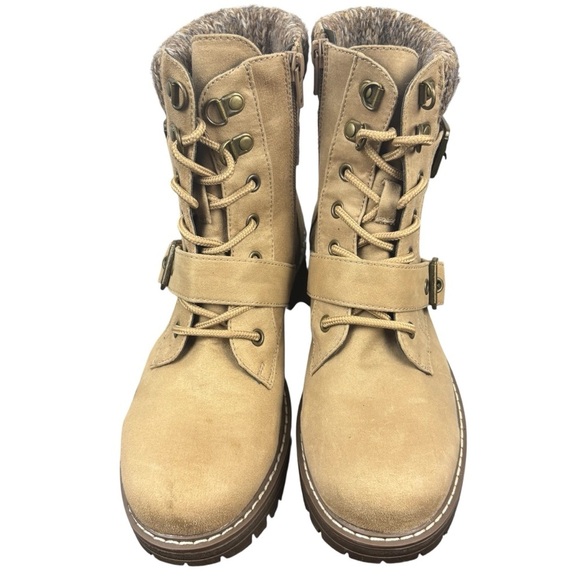 Cliffs by White Mountain Marlee Ankle Boots Top/Side Buckle  Hiking Size 7.5 Tan - Picture 9 of 15